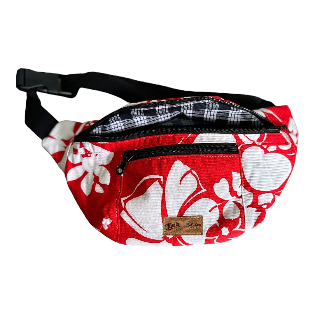 Red Pique Hibiscus Hip pack