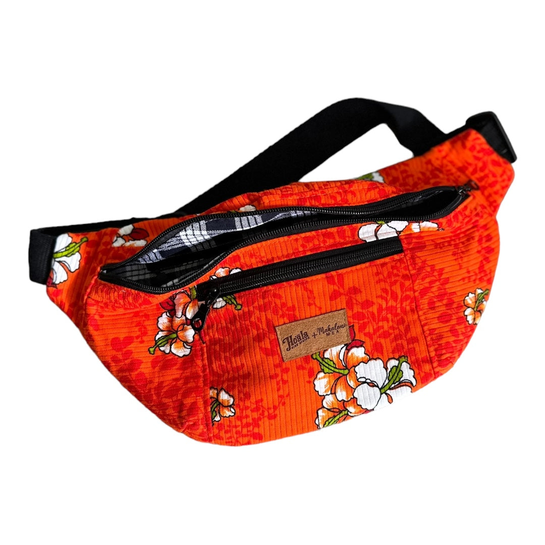 Orange Pique Hibiscus Hip Pack