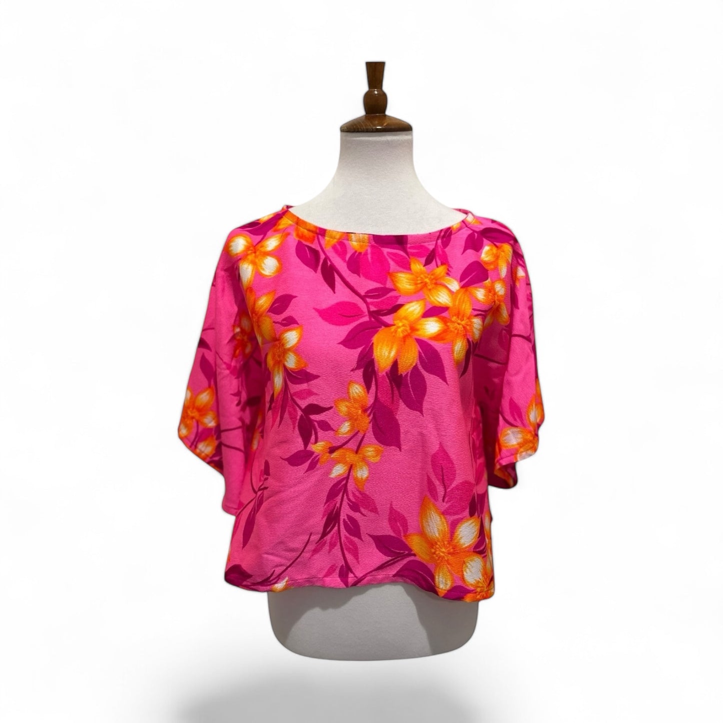 Sunset Floral Boxy Poncho