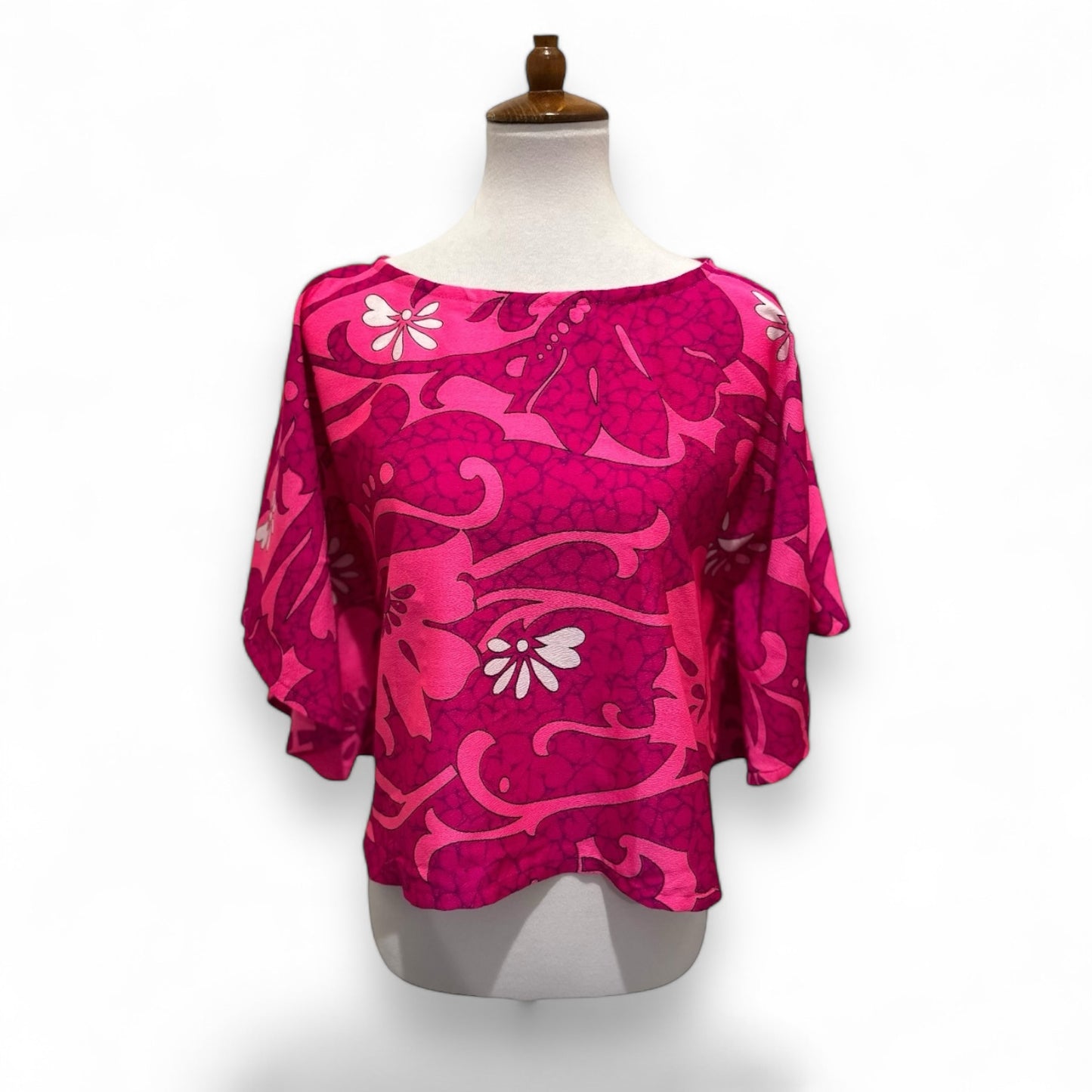 Magenta Boxy Poncho Blouse